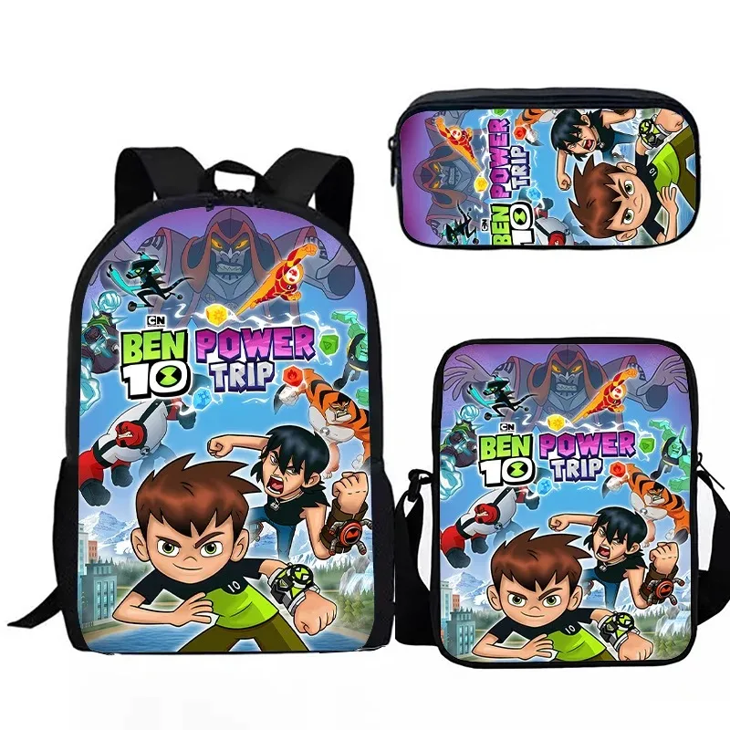 Ben10 borse da scuola per studenti con stampa 3D, laptop mochila para, mochila, bolsa de ombra inclinado, estojo de lalcis, Harajuku popolare,