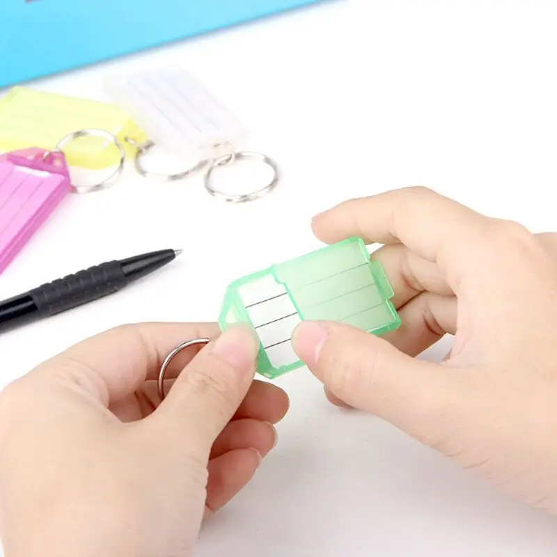 20 Buah untuk Plastik Kreatif untuk Tag Kunci Jendela Label Transparan untuk Kunci