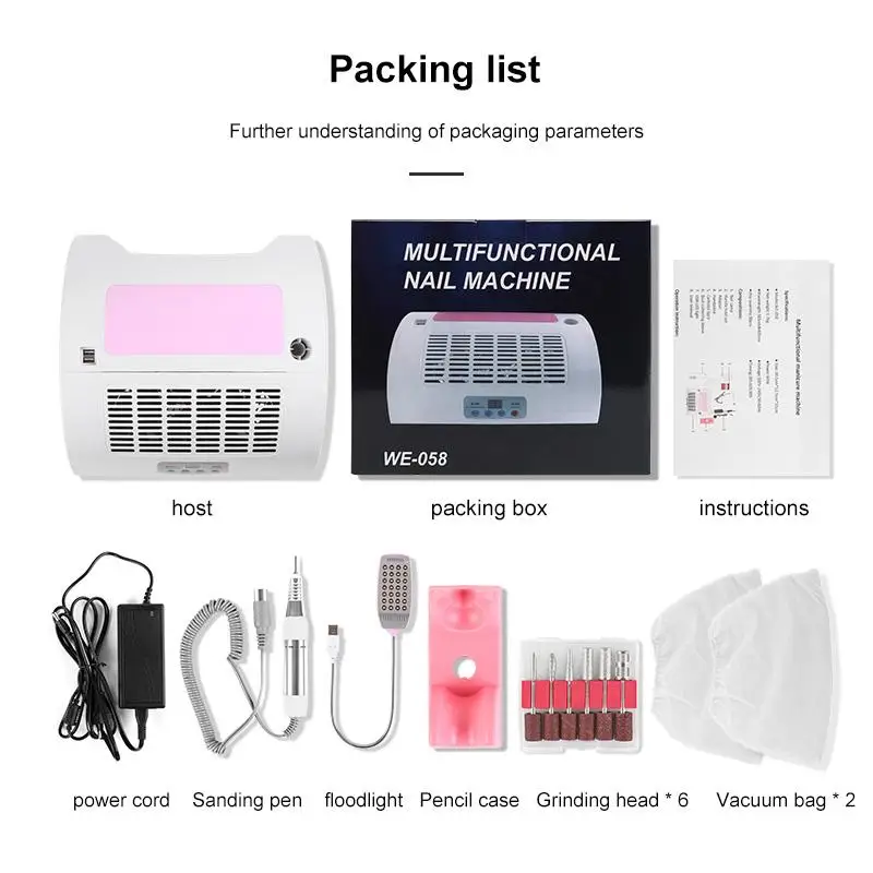 Multi-use Manicure Machine Vacuum Cleaner Nail Accessories Nail Dryer Nail Art Electric Nail Drill Uv Led Nail Lamp