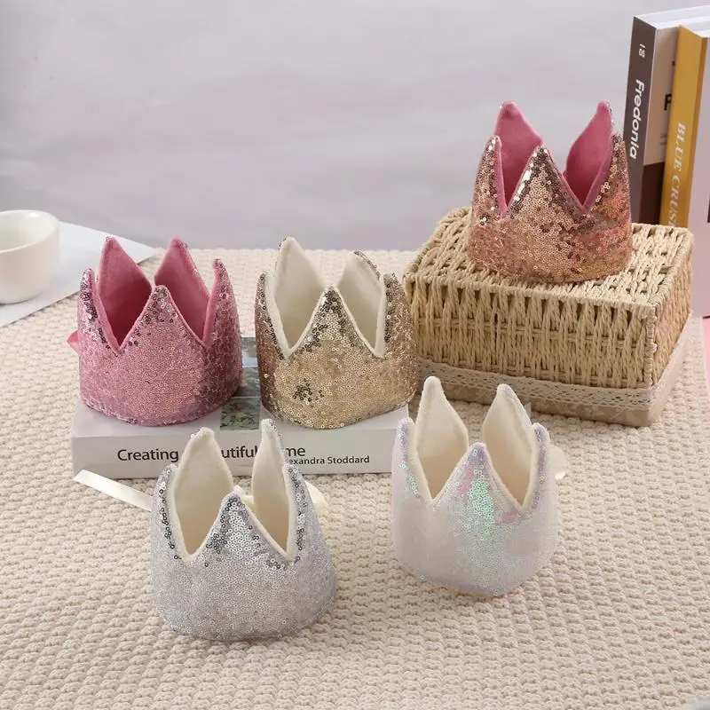 

【P】INS Baby Shower Girl Glitter Pink Crown Boy Birthday Party Headwear Stage Performance Headband Star Fairy Stick