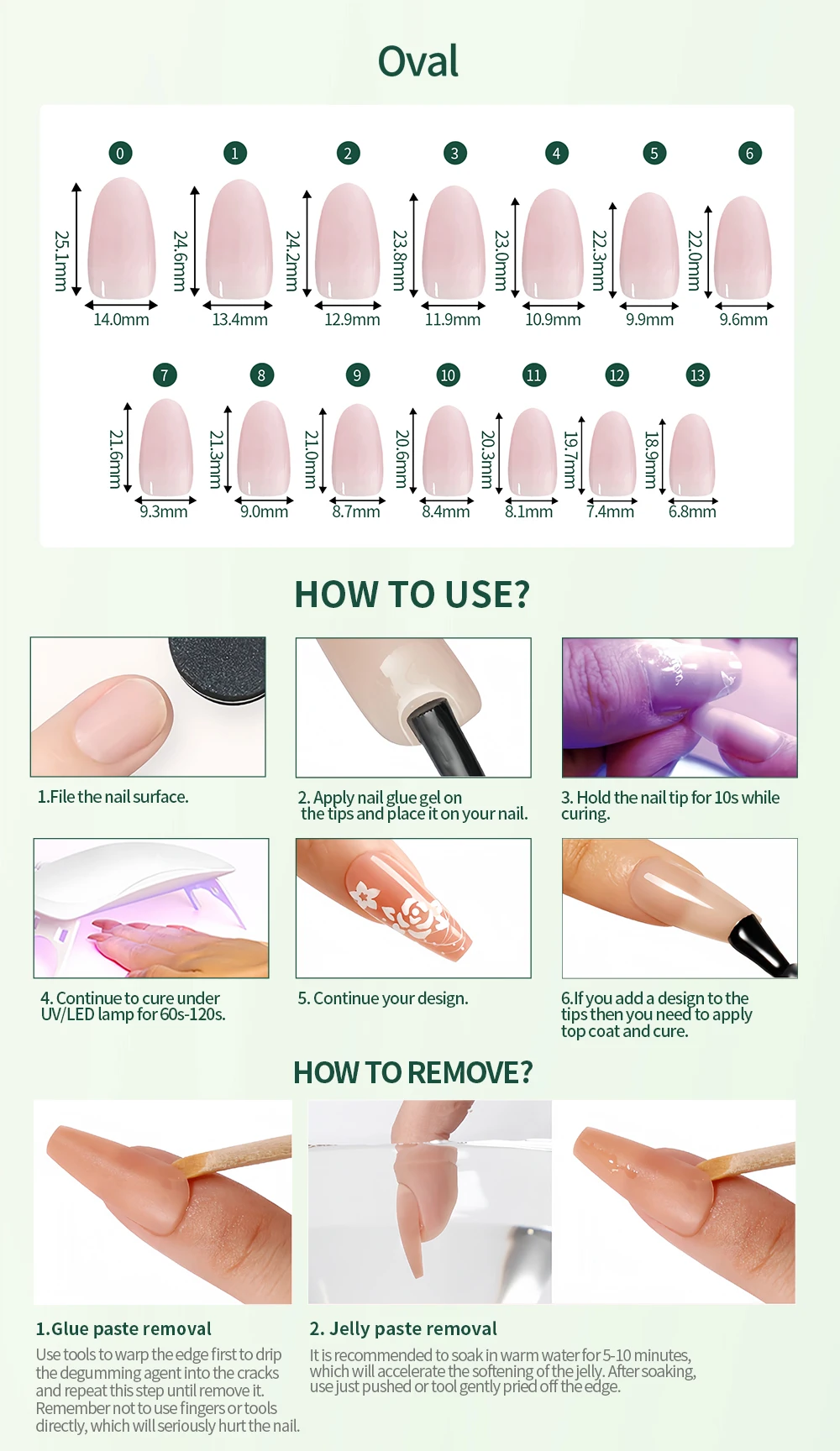 NAILPOP Nagelset zum Aufdrücken, 5-Farben-Mix, tragbare künstliche Nägel, 140–150 Stück, Mandel-Sarg, quadratisch, ovale Formen, langlebiges Design – Detail 13