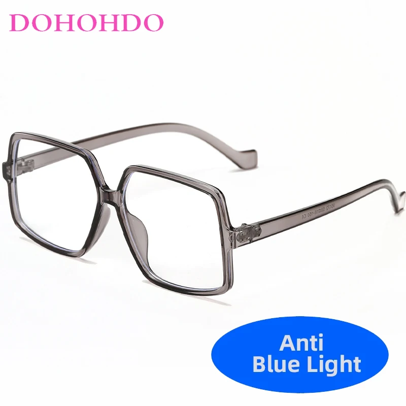 

DOHOHDO Fashion Square Optical Men Glasses Frames Oversized Clear Lens Women's Anti Blue Light Eyeglasses Brand Designer Eyewear