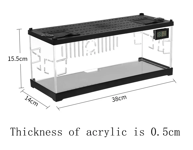 Transparent Acrylic Reptile Display Cage, Plastic Terrarium