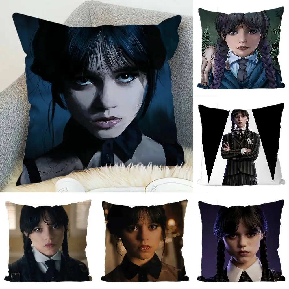

Wednesday Addams Pillow Case Luxury Double-sided For Car Pillows 45x45 Cushions Cover Home And Decoration Sofa Pillowcase 50x50