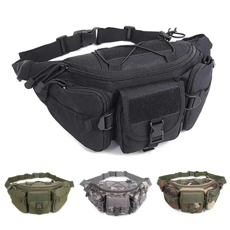 Outdoor Waist Bag Men\'s Waterproof Molle Camouflage Hunting Hiking Climbing Nylon Mobile Phone Belt Pack Combat Bags