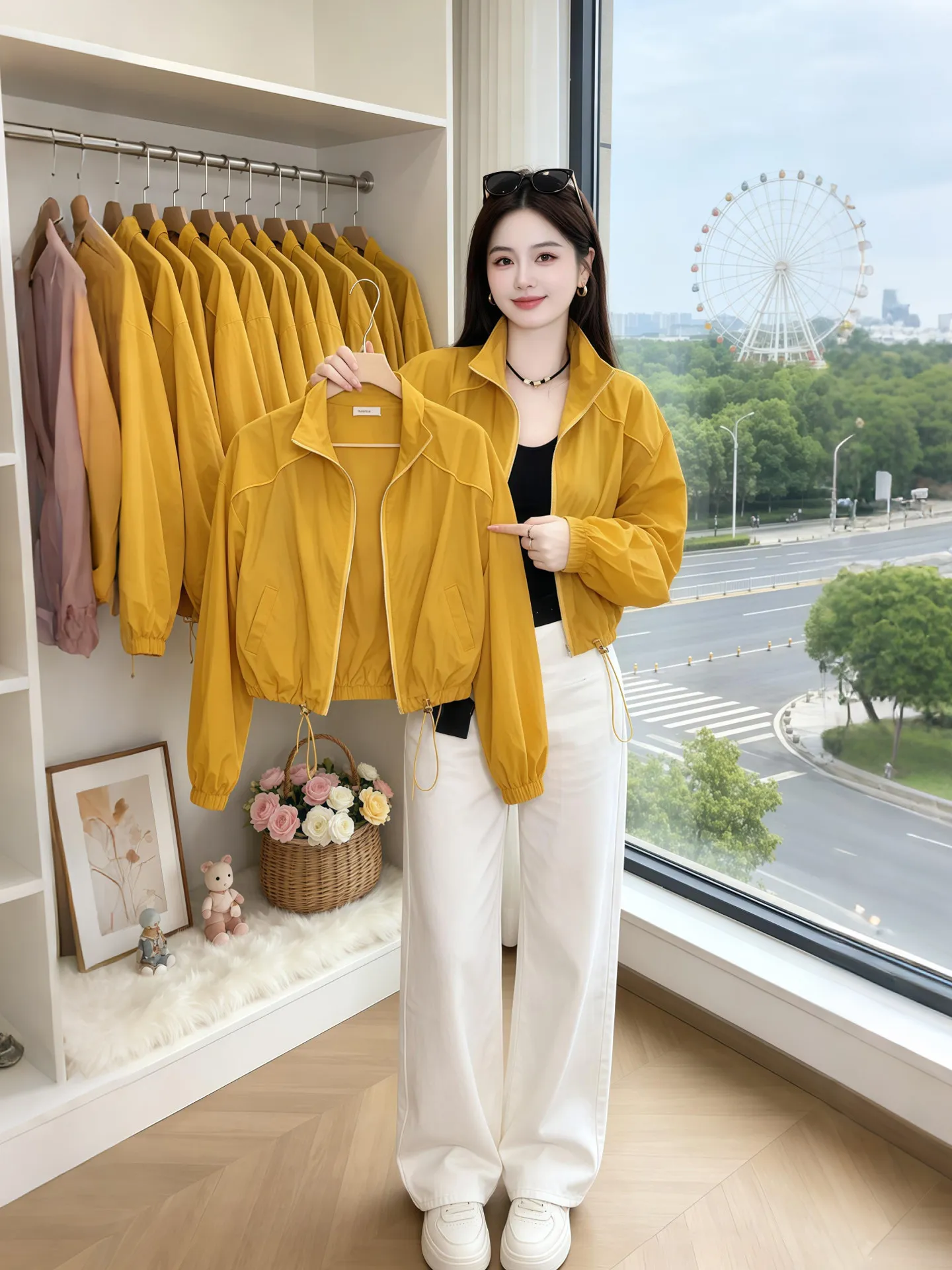

Women's Summer 2026 New Style UV Protection Hat Jacket Lightweight Long Sleeve Breathable Loose Fit Commute Style Short Coat