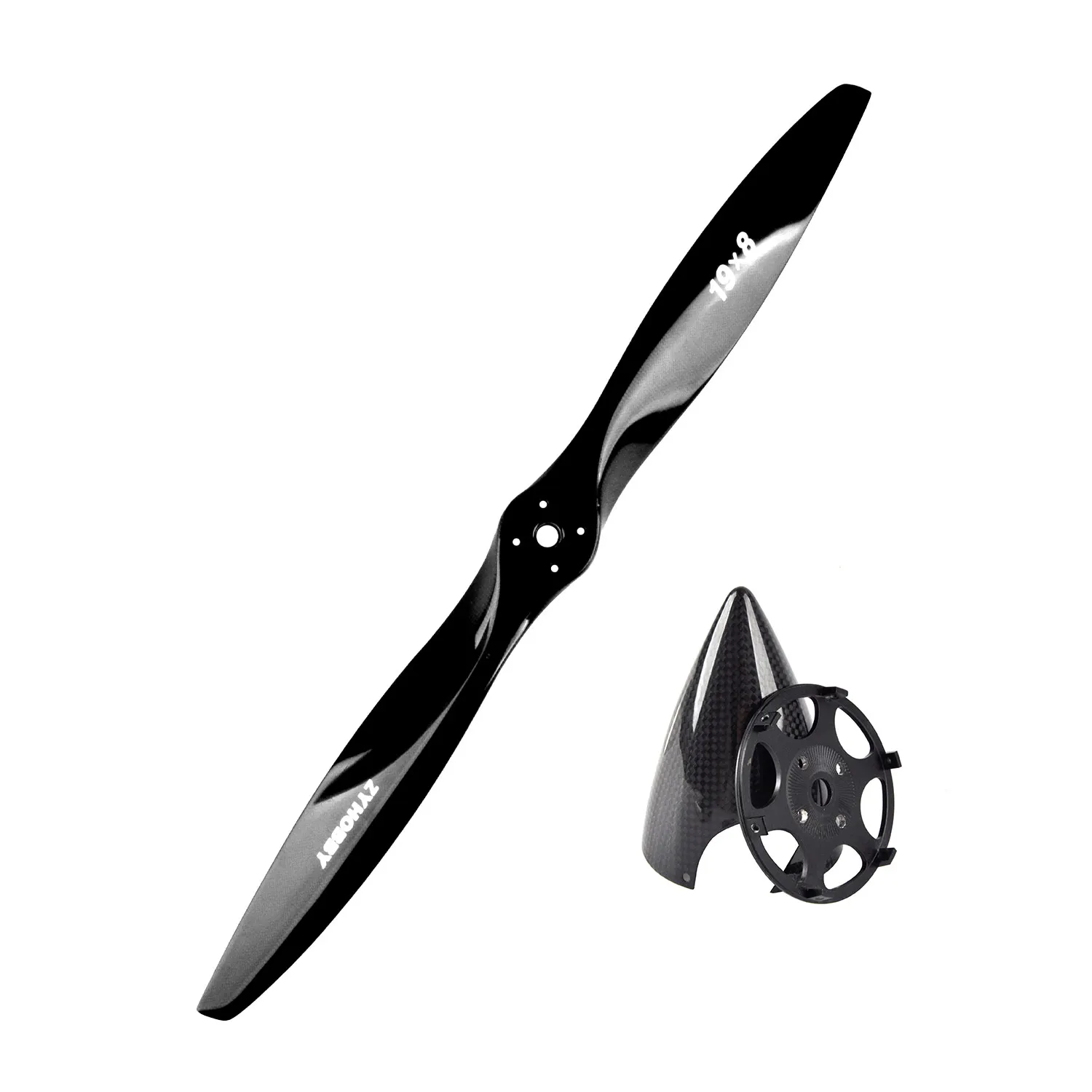 

ZYHOBBY Carbon Fiber Propeller with Drilled Spinner 2-Blade RC Plane Propeller Compatible with DLE30/DLE35RA/DLE40 Engine