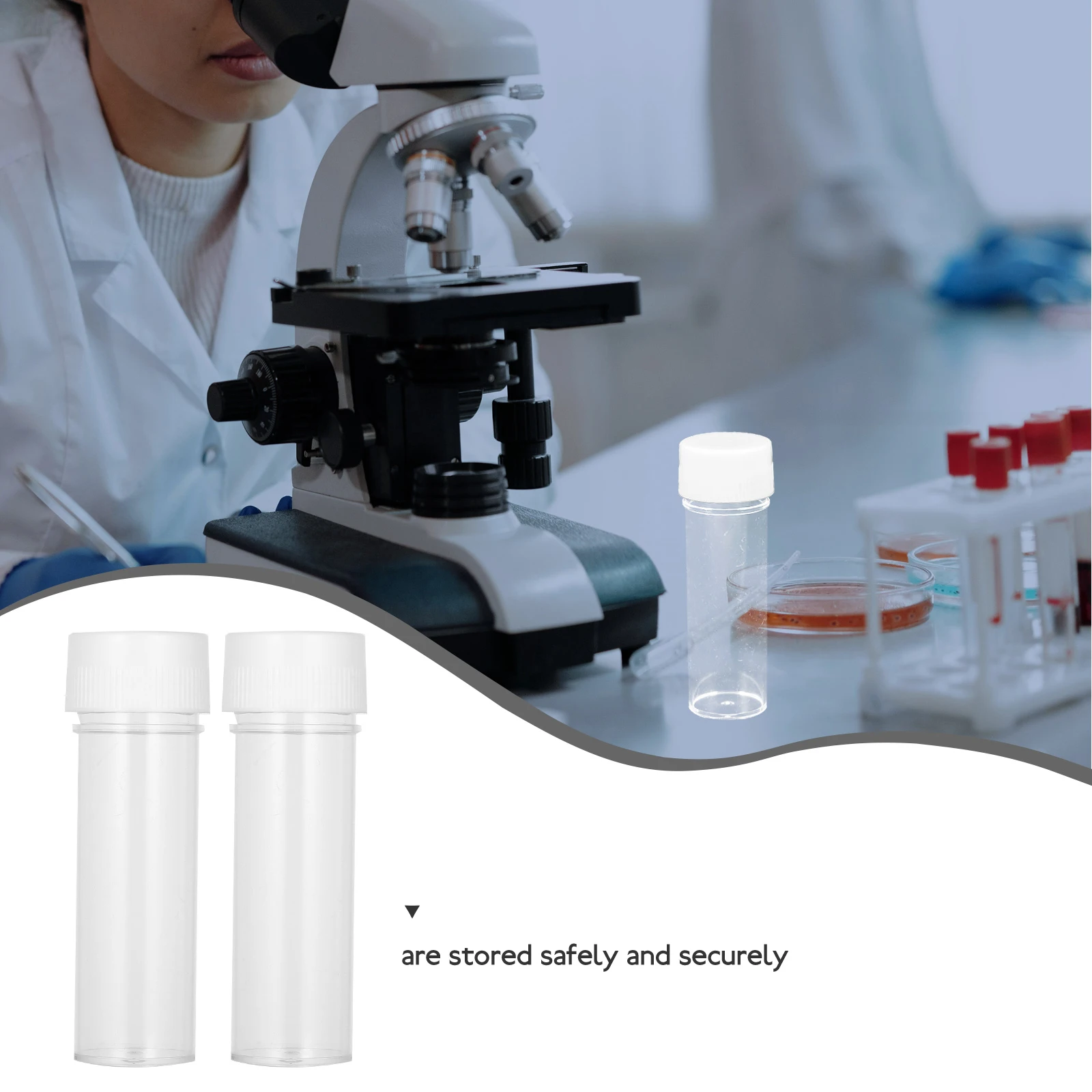 

20 Pcs Plastic Test Tubes Sample Testing Tubes Leakproof Plastic Vials for Liquid Powder Equipment