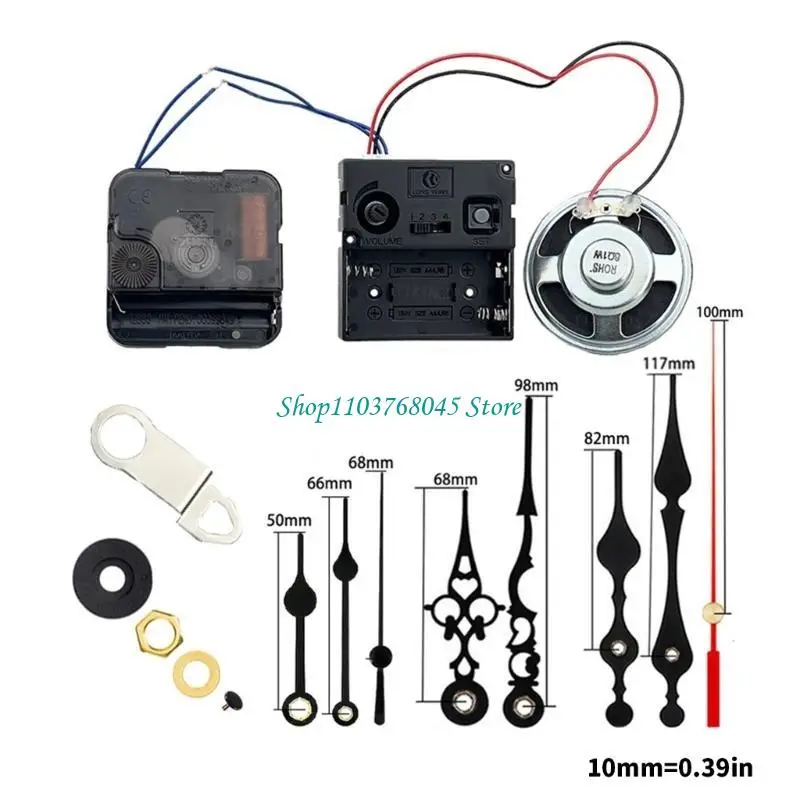 Quarz-Uhrwerk-Set, batteriebetrieben, 12888, Ersatz für Uhrwerke für Wanduhren, DIY-Reparatur, 0200+0121 – Detail 6