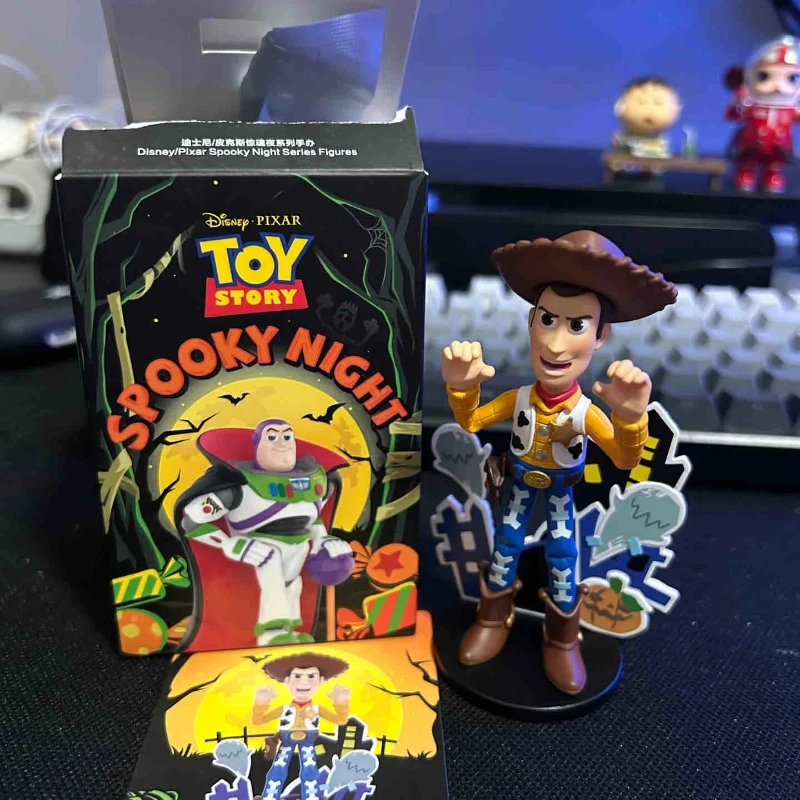 Pixar susto noite série figuras caixa cega brinquedos surpresa para o dia das bruxas presente do dia de natal caixa mistério ornamento buzz woody