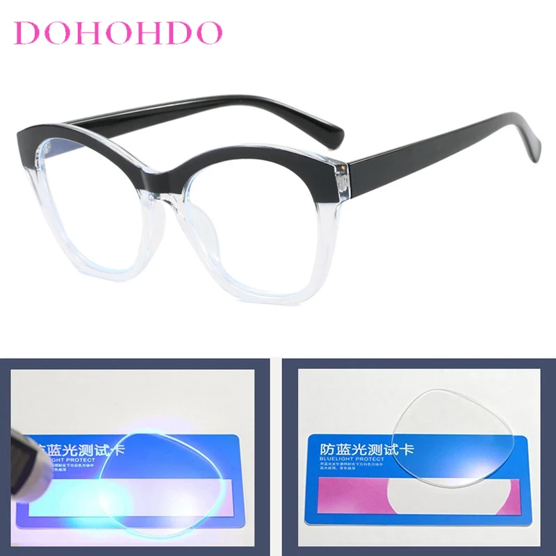 Vintage Brand Designer TR90 Big Frame Elegant Cat Eye Men Women Eyewear Reading Eye Protection Optical Anti-Blue Light Glasses - view 3