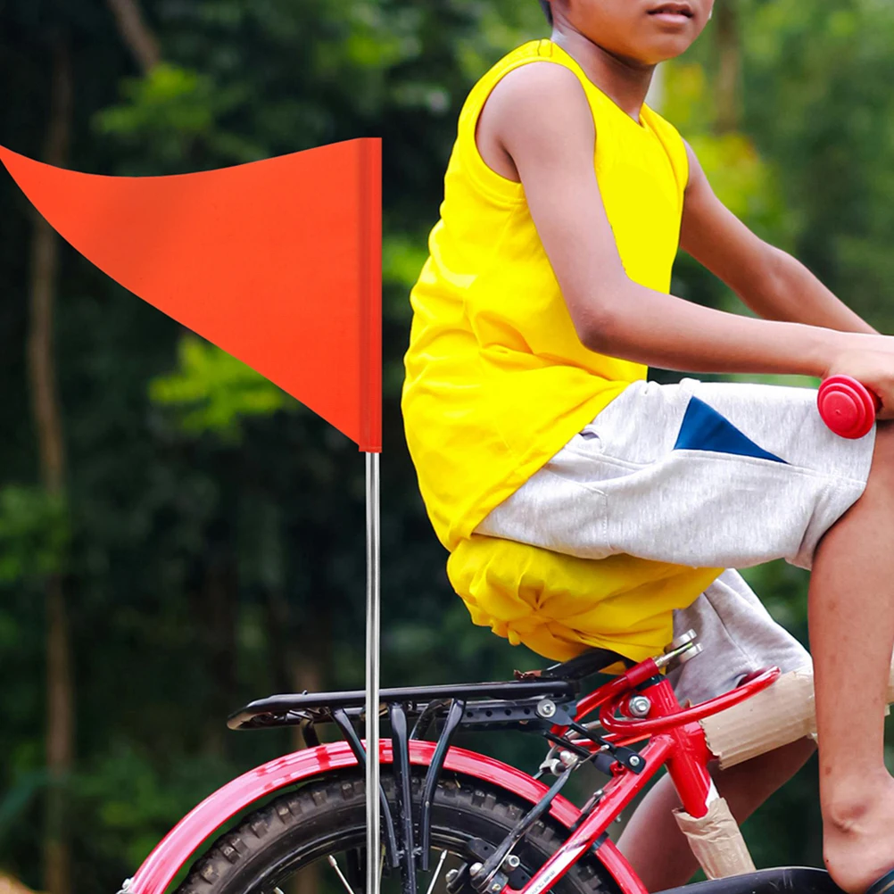

10 Pcs Bicycle Warning Flags Safety Triangle Signal Pennant Bright Orange Sturdy Material Easy Replacement Outdoor Activities