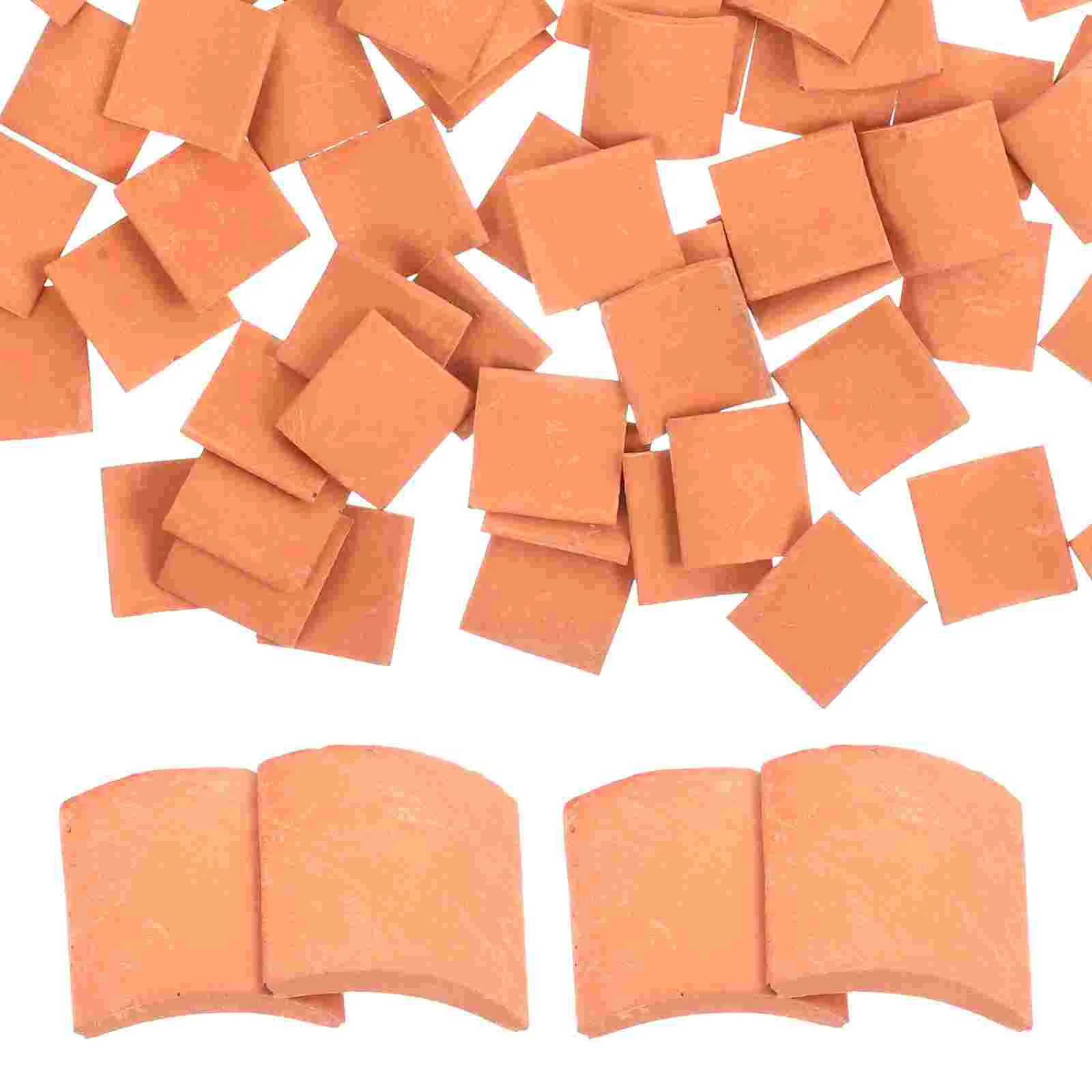 80 Pcs Tiny Bricks Sand Table Architectural Decoration Building Blocks Small Roof Tiles Models Clay Child