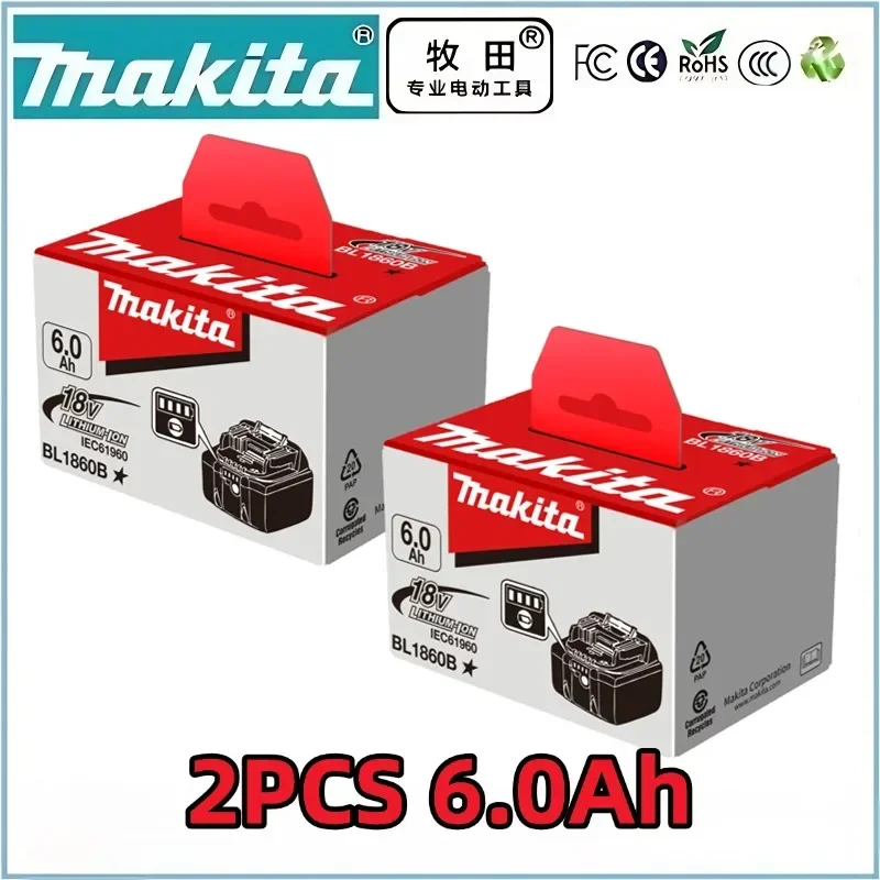 100% originele Makita-batterij, 18V 6.0Ah oplaadbare batterij, vervangend voor Makita BL1830BL1840BL1850BL1860B, accu voor elektrisch gereedschap