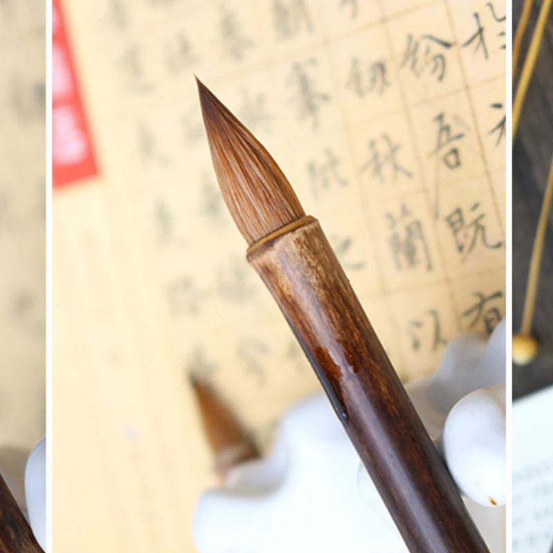 Weasel Hair Chinese Calligraphy Brush Chinese Painting Brush Small Regular Script Brush Pen Transcribing Scriptures Calligraphie