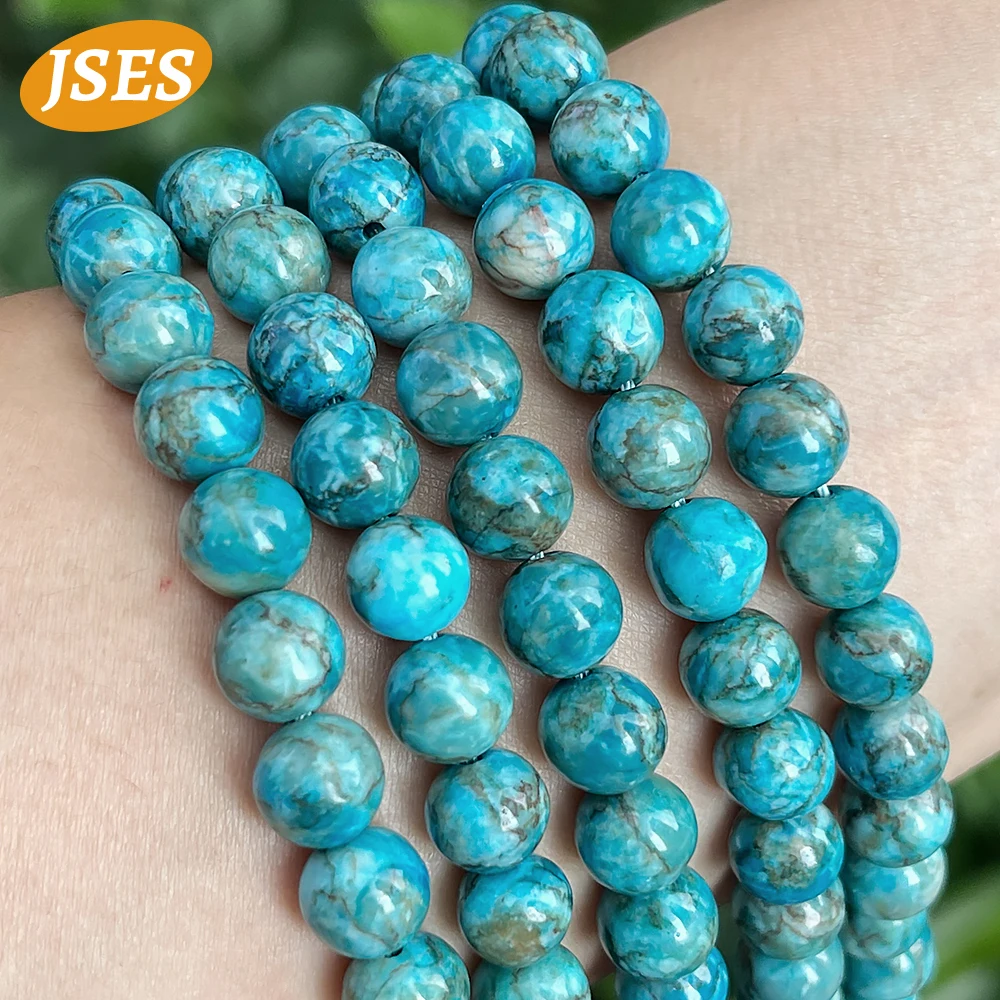 AA Natural South African Blue Turquoise Loose Beads for Jewelry Making DIY Bracelets Necklace Wholesale Beads Needlework