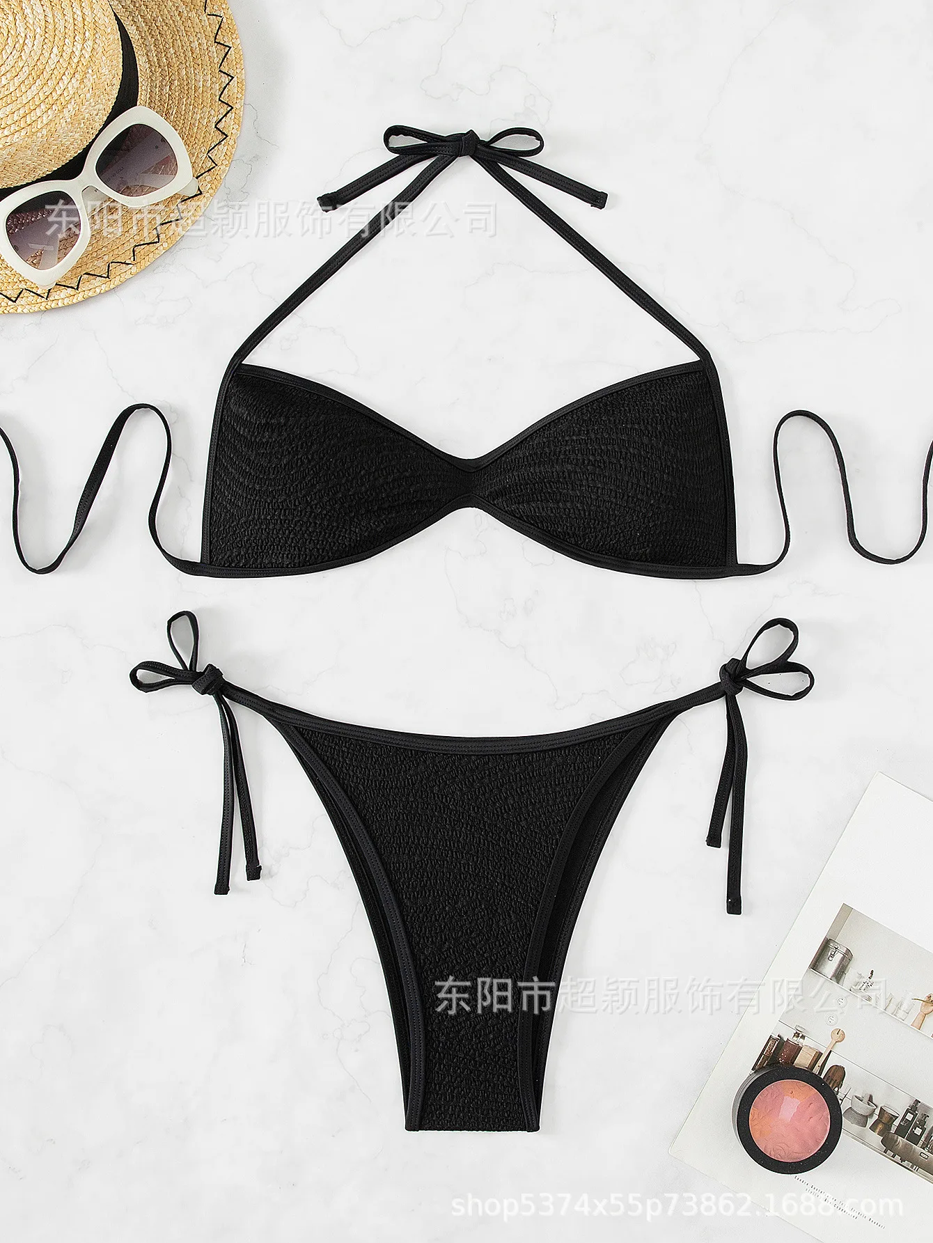 Лидер продаж, бикини с разрезом, купальник, черный, обтягивающий, премиум-класса, сексуальный, регулируемый, на шнуровке, для женщин, новинка 2023 года