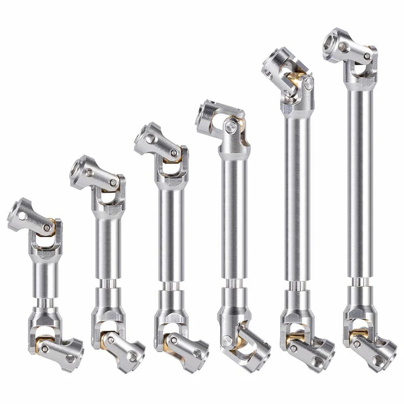 60mm~175mm Silver/Black Internal Spline Metal Drive Shaft Universal Joint Driveshaft CVD Expansion for RC Crawler