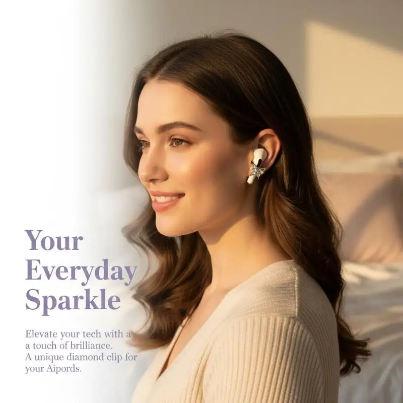 Earphone Rhinestone Headsets Ornament 1 Pairs Ear-Clip Accessories for Personalized Style Statement