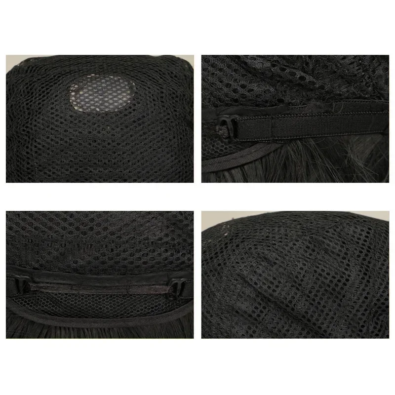 QQXCAIW Women Synthetic Girls Bob Short Straight Cosplay Wig Costume Party Black Synthetic Hair Wigs Party Cosplay