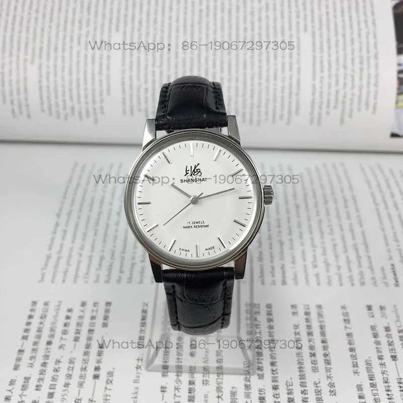 Envío en 24 horas, Reloj Mecánico Manual de la Marca Shanghai, Modelo 8120 Tipo 17, Superficie Blanca, Diámetro 36 mm