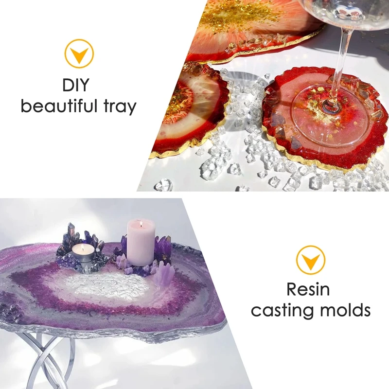 

Набор силиконовых форм для подносов AA94-2: Нестандартные формы для подносов из эпоксидной смолы для поделок своими руками (прямоугольная + круглая)