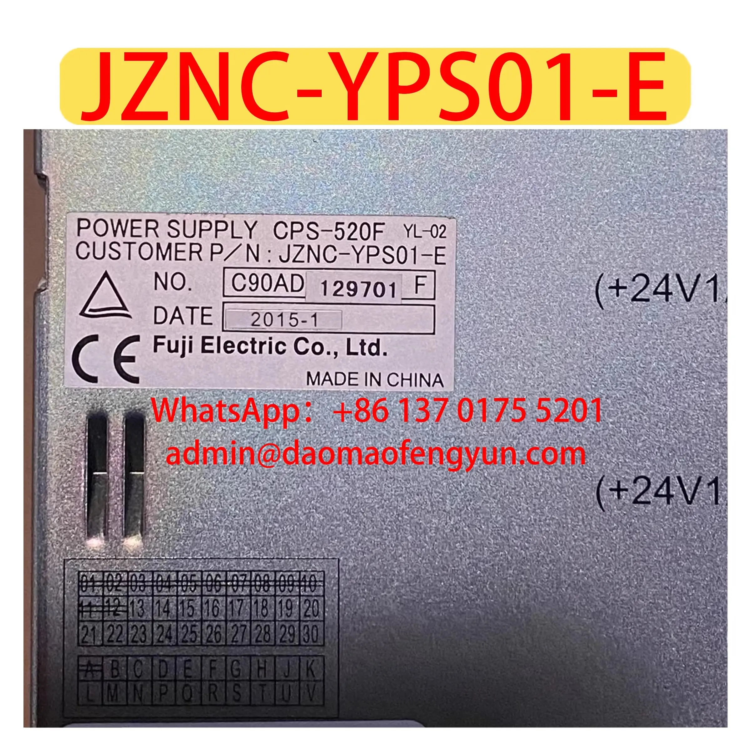 

Б/у модуль питания для шкафа управления роботом JZNC-YPS01-E, проверен, исправен, быстрая доставка.