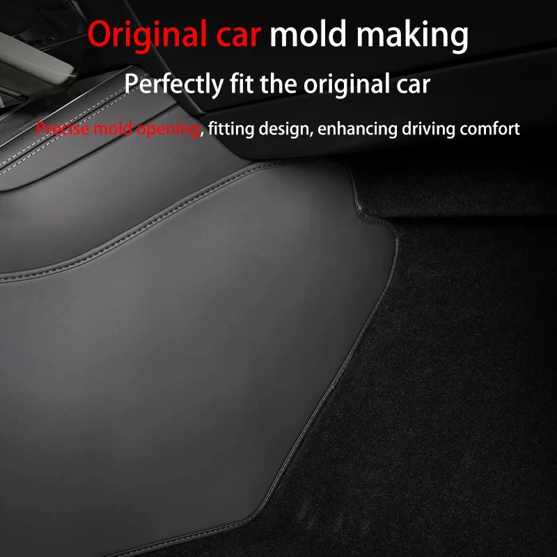 Für Tesla Model Y Juniper 2025+ Mittelkonsole Zwei Seitenpaneele Anti-Kick-Schutz Leder-Aufkleber Fußabdeckung Auto-Zubehör – Detail 4