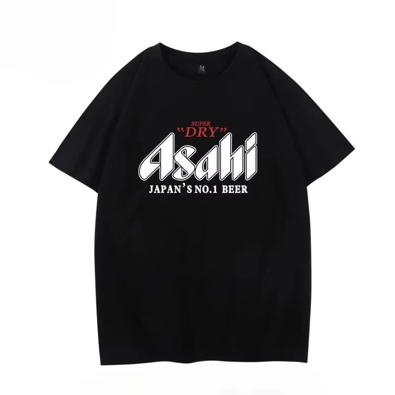 Camiseta de Verano 2026 Nueva de Cerveza Asahi, Camiseta de Manga Corta Japonesa Holgada de Verano para Hombre y Mujer, Top Deportivo Casual para Parejas