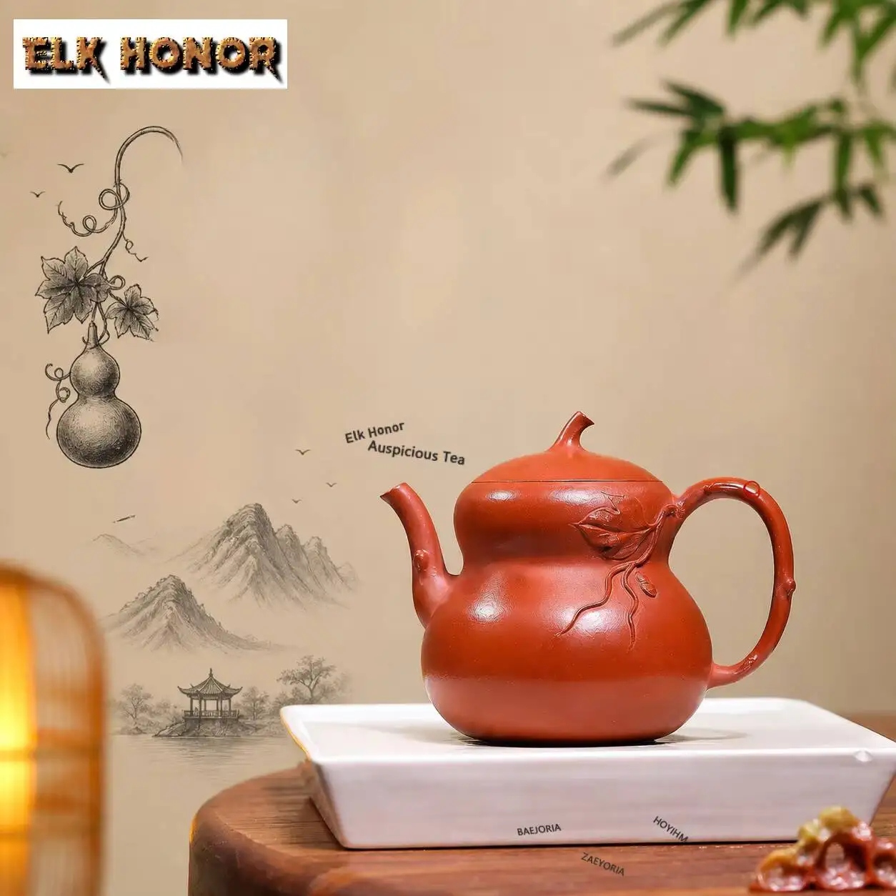 ZAEYORIA 180ml Boutique Yixing Purple Clay Teapots Handmade Bionic Gourd Pot Raw Ore Zhu Mud Kettle Chinese Zisha Tea Set Gift