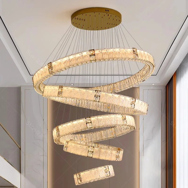 Modern home decoration crystal chandelier, stair Pendant lamp, living room Pendant lights, interior lighting