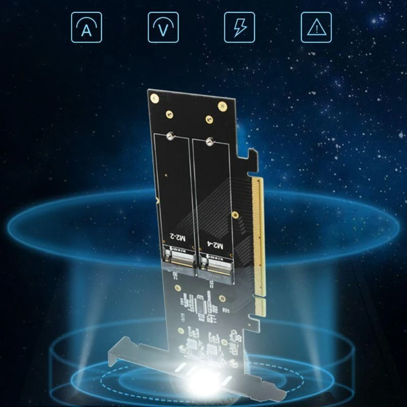 

R1WD Внутренний 4-портовый Pci-E X16 для карты контроллера M.2 NVME для настольного компьютера с поддержкой