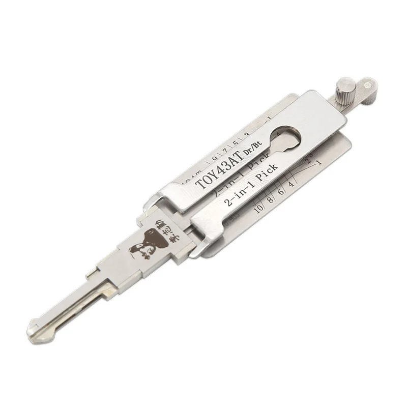 Original Lishi TOY43AT 2 in 1 Lock Pick Decoder Ignition Car Door Opener for Toyota Camry Models Flat Milling