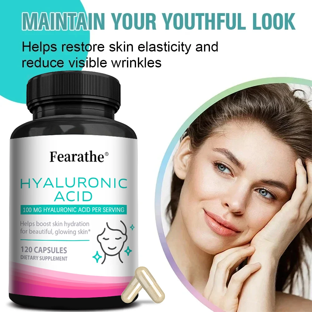 Hyaluronic Acid Supplements - Helps Promote Skin Hydration for Beautiful, Radiant Skin, Combats Collagen Loss, Supports Joints