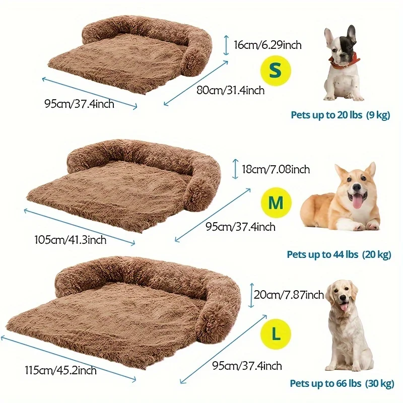 1pc Calming Pet Bed Mats With Washable Removable Cover, Plush Long  Mat For Pets, Perfect For Small, Medium And Large Dogs