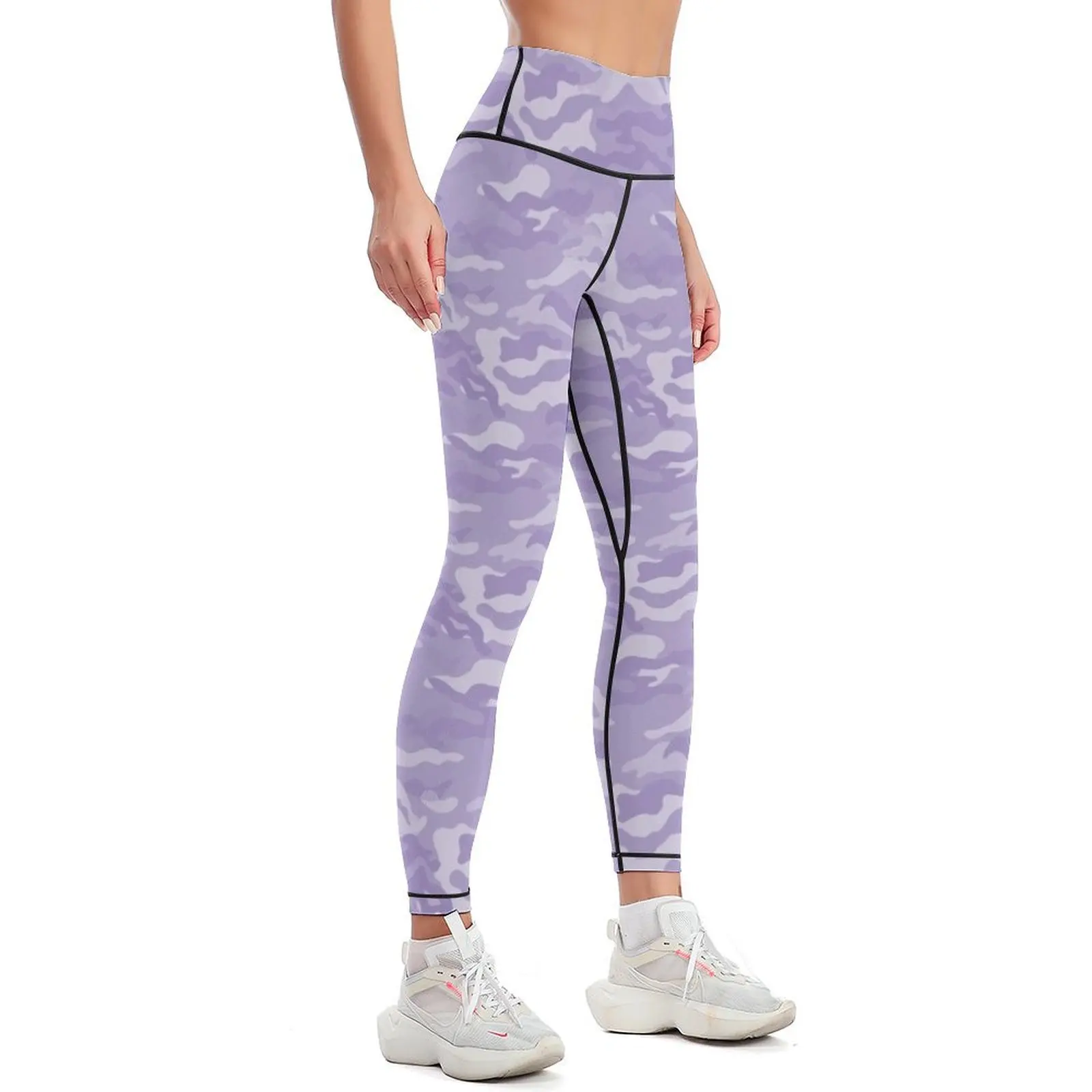 Pastel Lavender Purple Camo Pattern Camouflage Leggings sports for push up sports for gym Womens Leggings