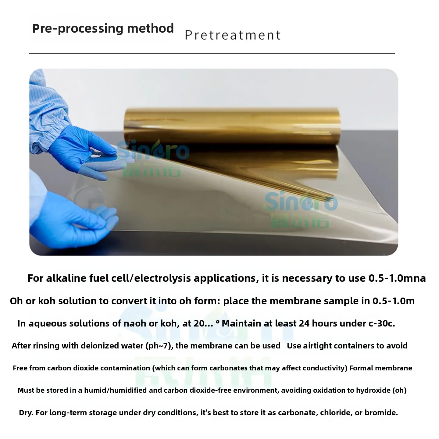 Fumasep FAA-3-50 Anion Exchange Membrane for Alkaline Fuel Cells CO2 Reduction
