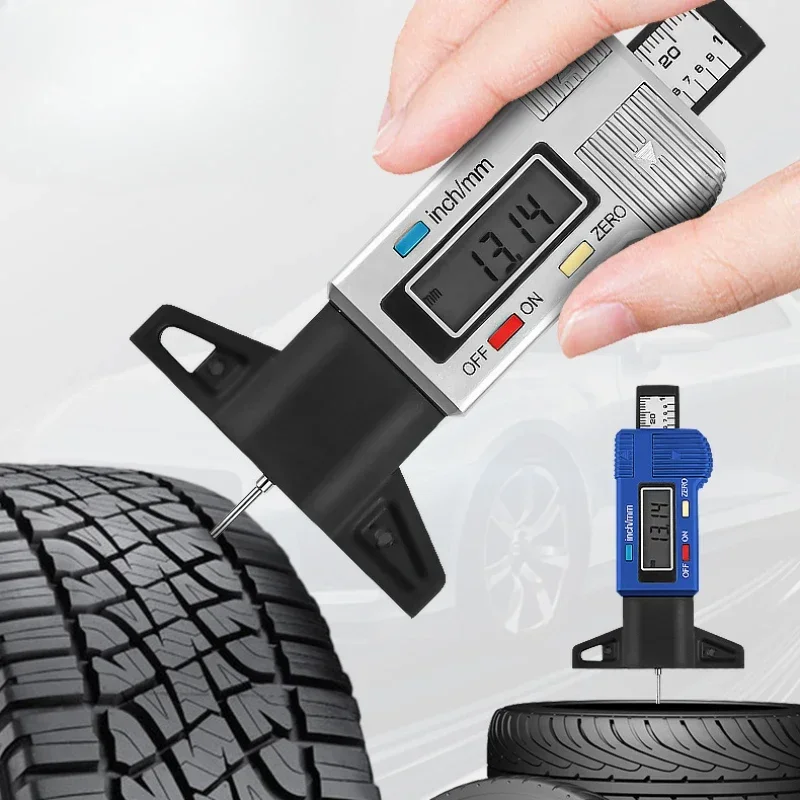 Digital Car Tyre Tire Tread Depth Gauge Meter Measurer Tool Caliper Thickness Gauges Tread Brake Pad Shoe Tire Monitoring System