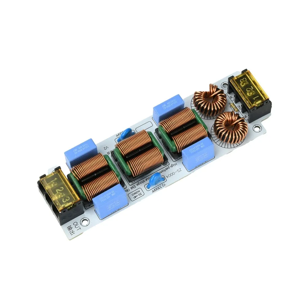 Hot Sale-10A AC 110V-250V EMI Filter AC 110-250V Single Phase 4-Stage EMI Filter Audio Power Filter Module