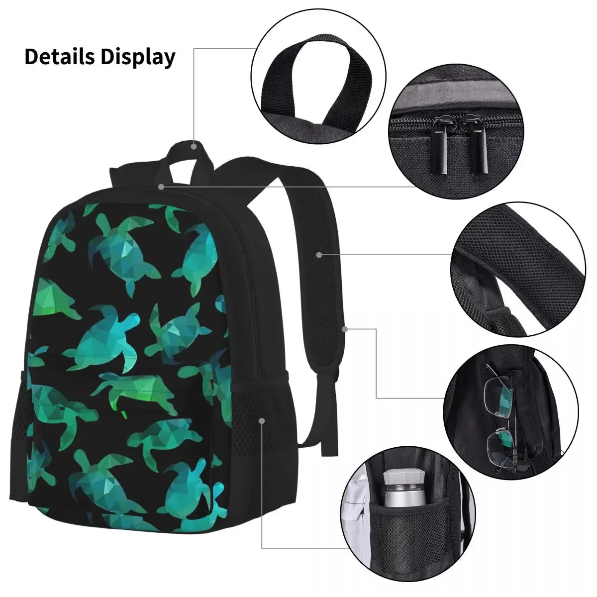 Conjunto de três peças de mochilas de tartaruga fofas para meninos e meninas, mochilas escolares infantis, mochila infantil, lancheira, bolsa de caneta, bolsa de livros