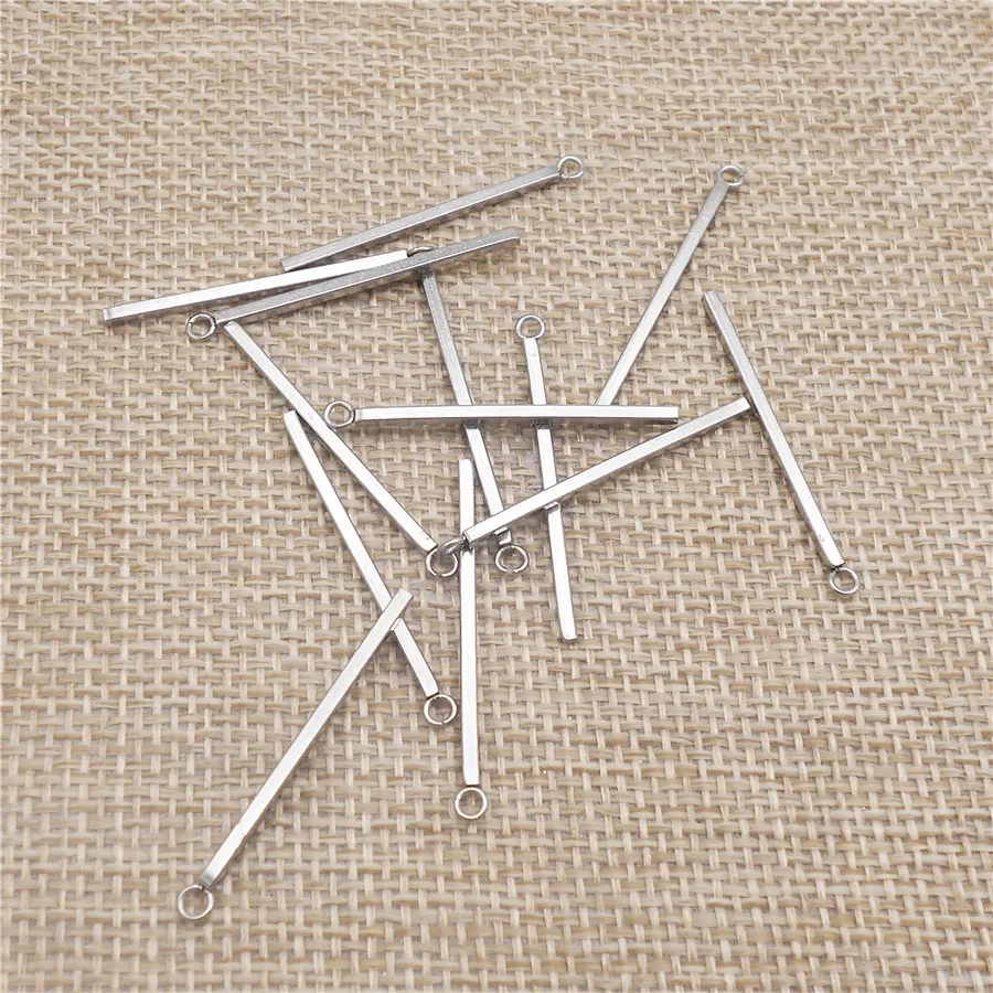 16PCS Long Stick Charms Stainless Steel Pendant For Necklace Bracelet DIY Earrings Jewelry Findings Handmade Craft