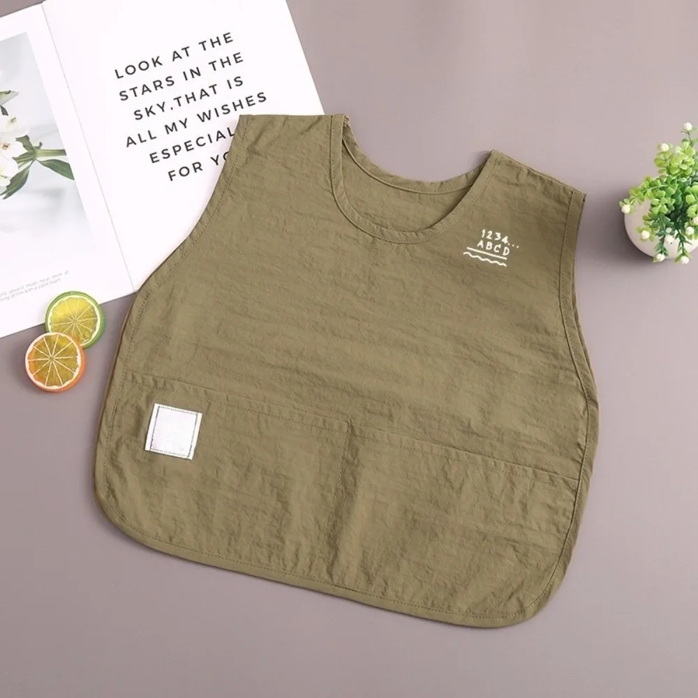 

New Taslon Eating Bibs Solid Color Sleeveless Feeding Bib Waterproof Multi-functional Infant Apron Infant Care