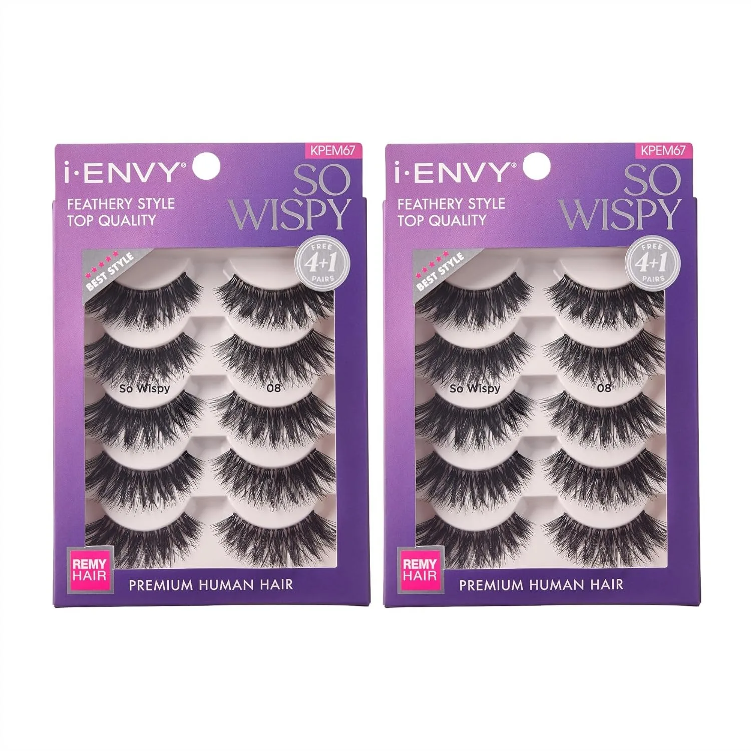 

10 Pairs So Wispy False Lashes 2 Pack, Premium Quality Human Hair, Fluffy Feathered Eyelashes, Natural Look Lightweight