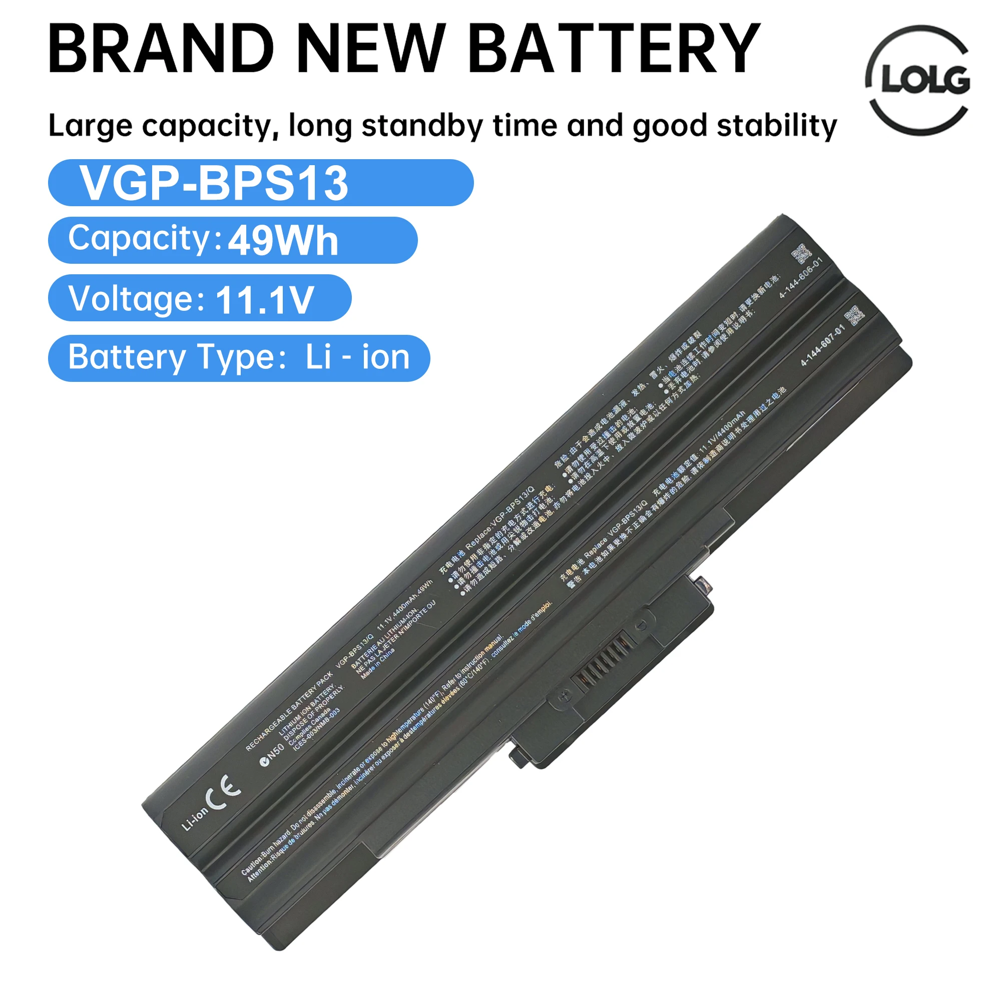 BPS13 batería del ordenador portátil para SONY VAIO VGN-CS11S/P VGN-CS11S/Q VGN-CS11S/W VGN-CS11Z/R VGN-CS11Z/T VGN-CS13H/P VGN-CS13H/Q
