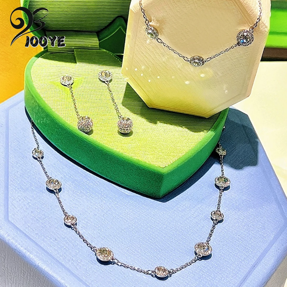 

Original 2025 New Trend High Quality Fine Jewelry Set Charm White Round Crystal Fashion Necklace Earrings Romantic Gift forWomen
