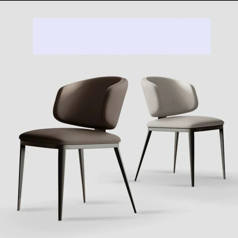 Italian minimalist dining chair modern simple high sense backrest chair Nordic light luxury dining chair living room stool