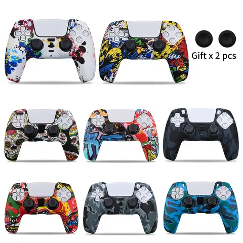 Silikon Koruyucu kol örtüsü PS5 Denetleyici Aksesuarları Kauçuk Kılıf PS5 Ince Gamepad Joystick Başparmak Sapları Kapaklar