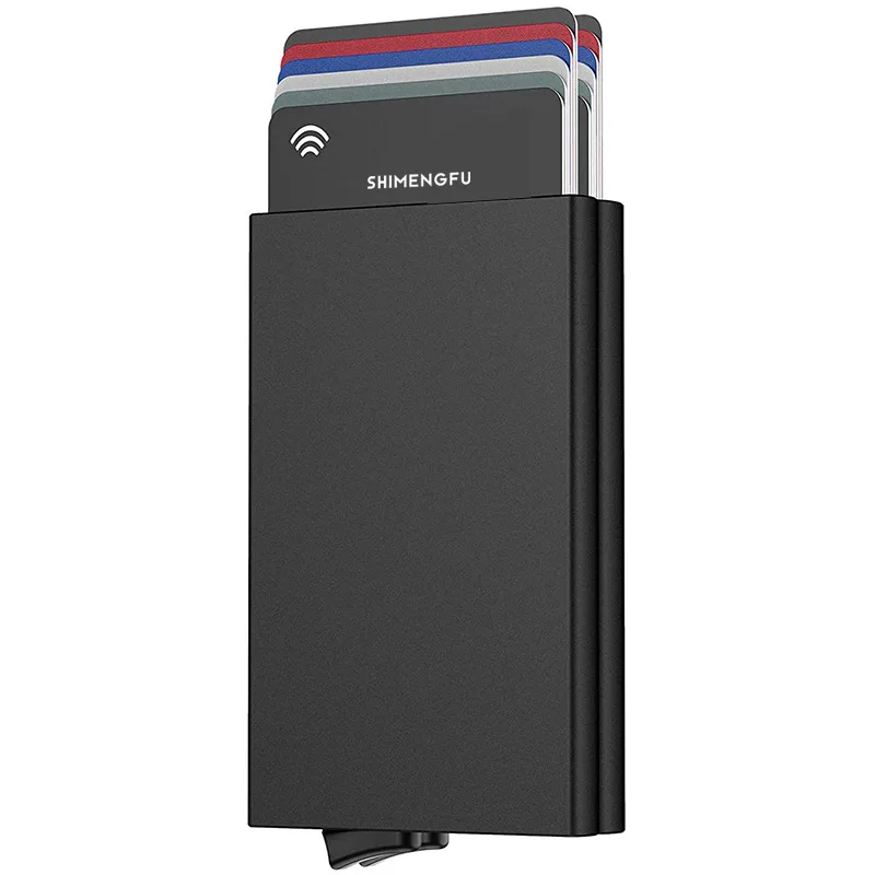 Rfid Credit Card Holder Smart Wallets Men ID Bank Cardholder Case Metal Thin Slim Pop Up Aluminium Minimalist Wallet Luxury Gift