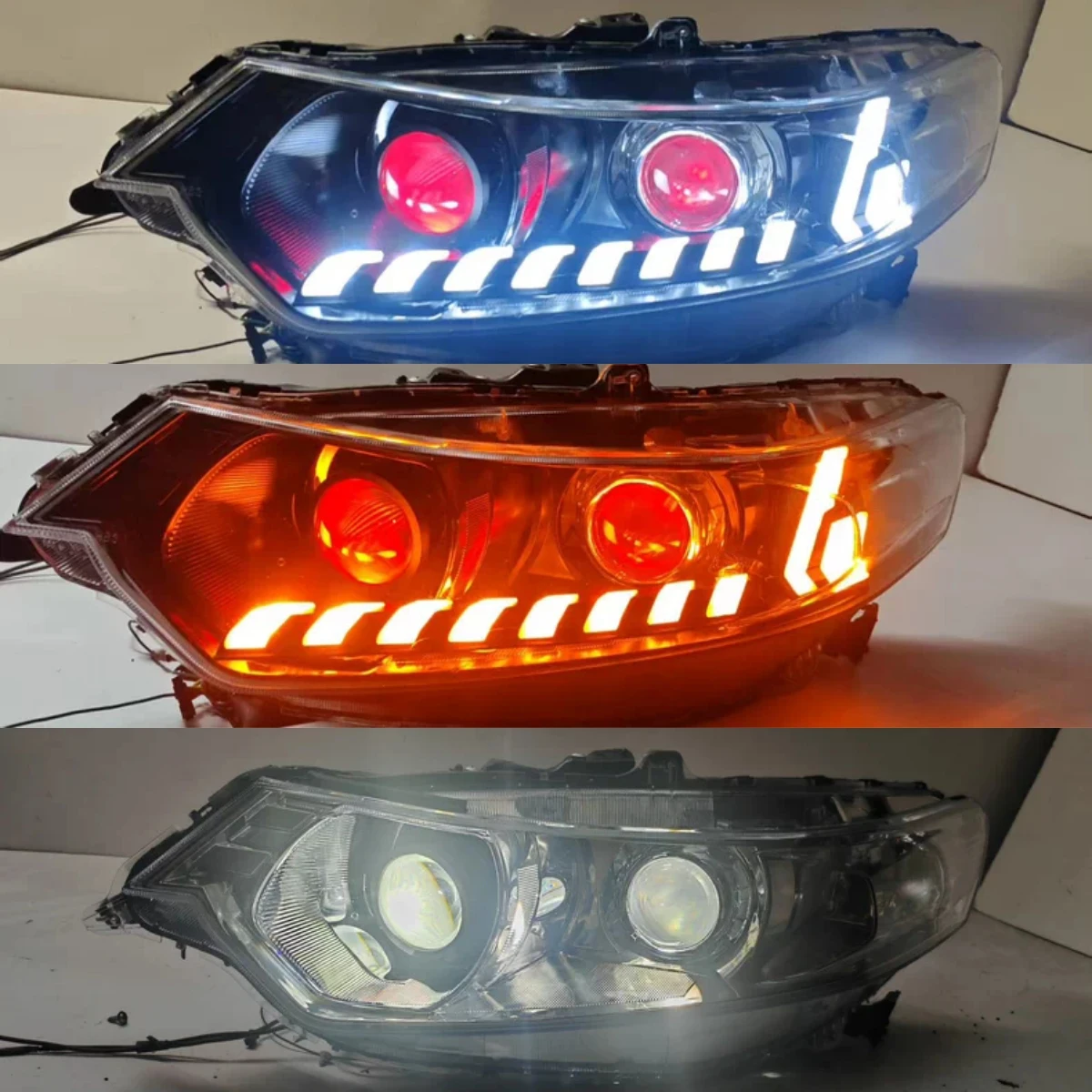 Car LED headlight angel eye for Honda Spirior Accord Acura 09-13 modified dynamic Turn signal