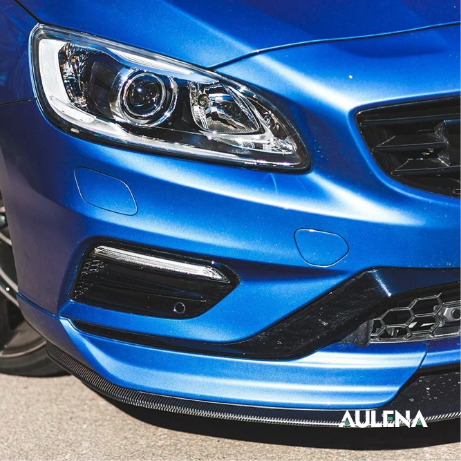 Aulena Dry Carbon Front Splitter bumpers Rear Diffuser Spoiler Sider Skirt Body Kit Front Splitter For Volvo V60/S60